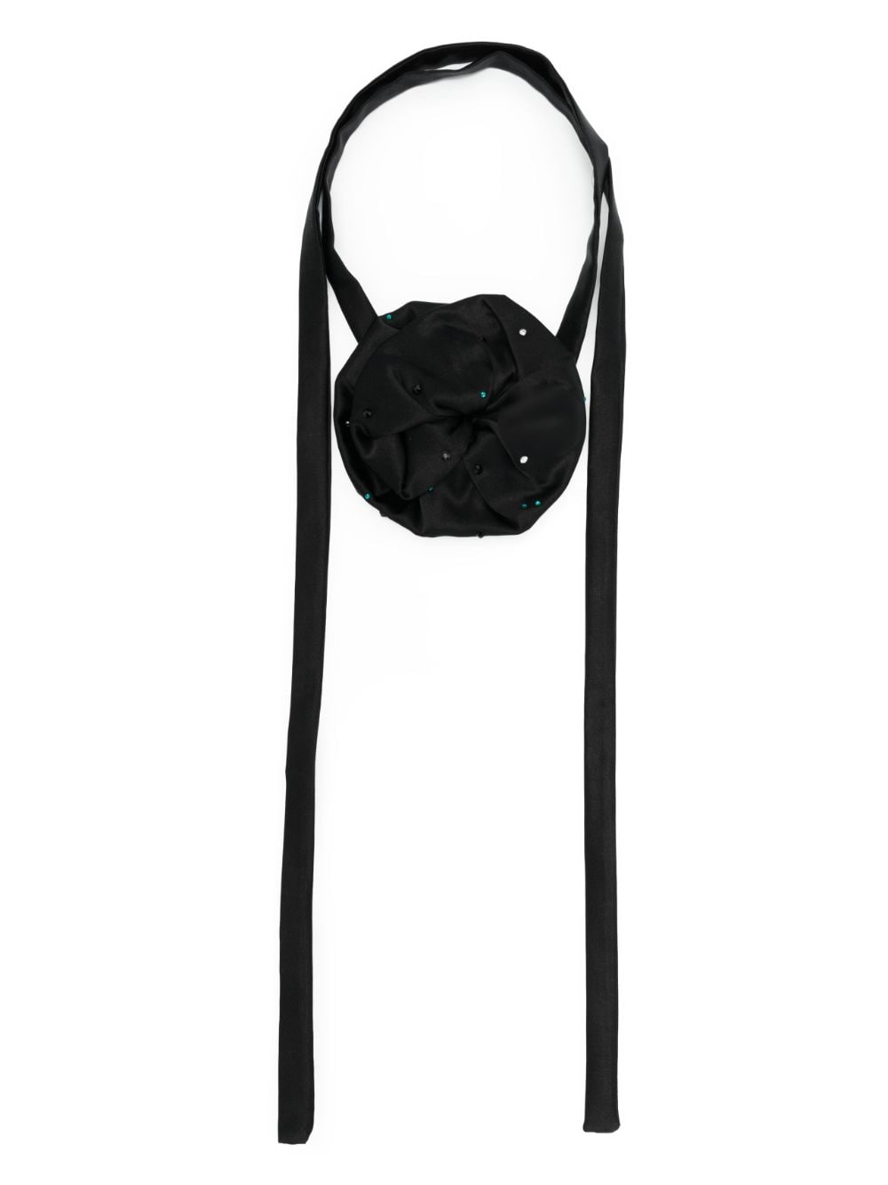 MANURI floral-appliqué choker necklace - Black von MANURI