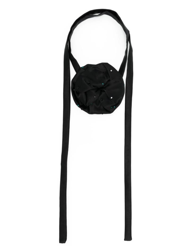 MANURI Rosie floral-appliqué choker necklace - Black von MANURI