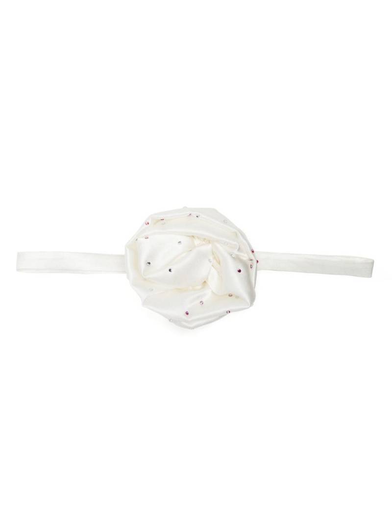 MANURI Nancy floral embellished choker necklace - White von MANURI