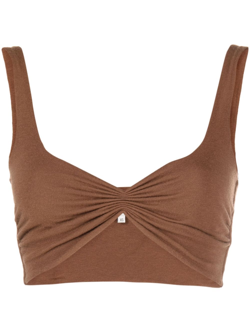 MANURI gathered sleeveless crop top - Brown von MANURI