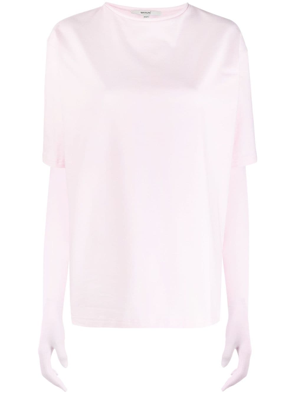 MANURI glove-sleeve T-shirt - Pink von MANURI