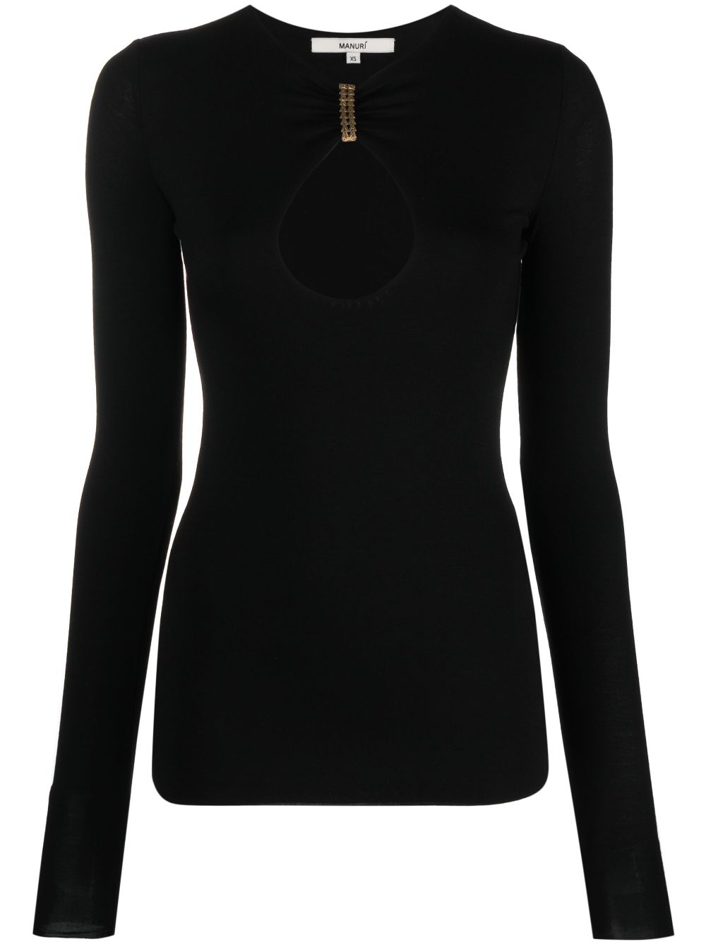 MANURI long-sleeve cut-out T-shirt - Black von MANURI