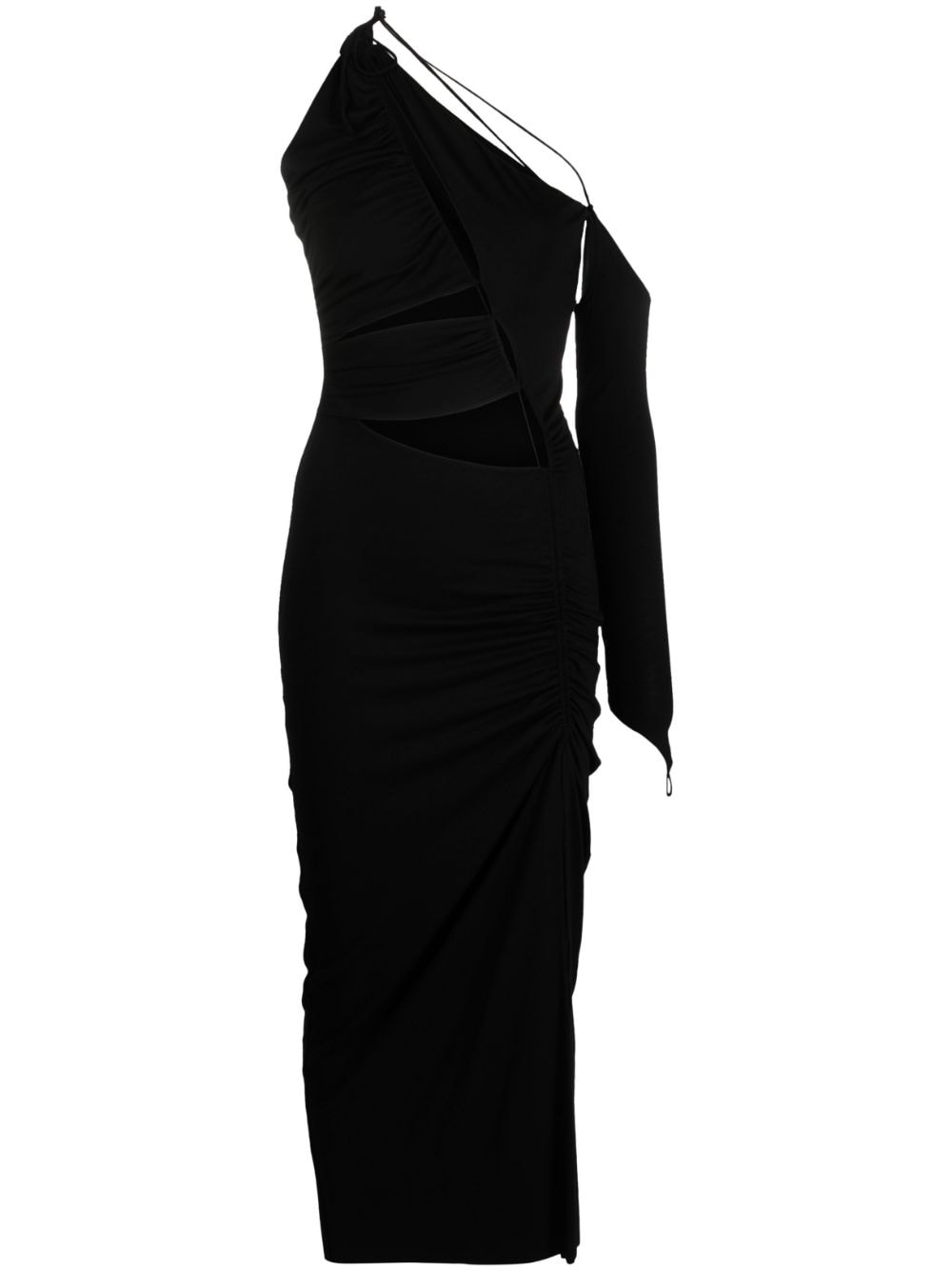 MANURI one-shoulder cut-out midi dress - Black von MANURI