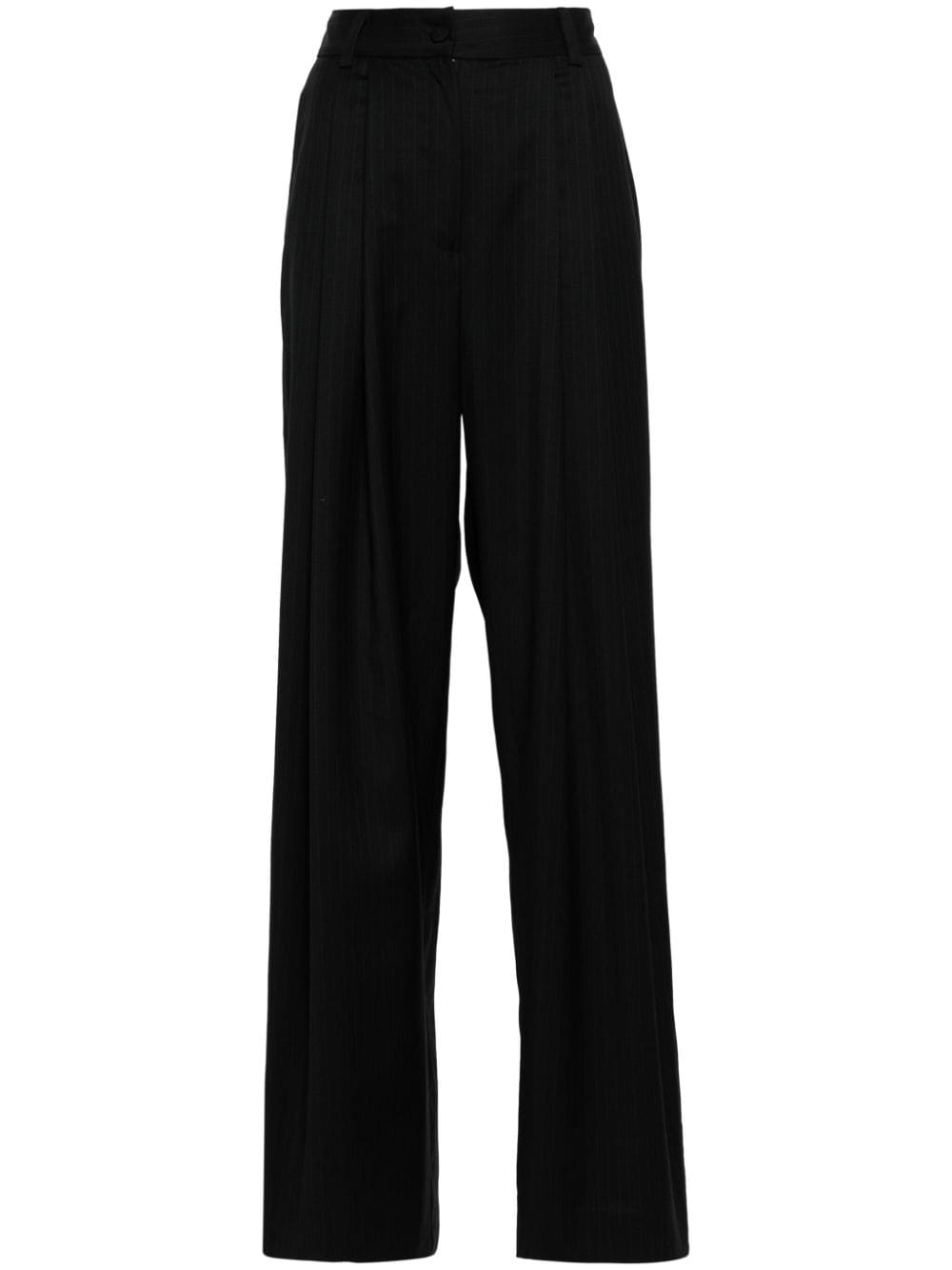 MANURI Poppy pinstriped wide-leg trousers - Black von MANURI