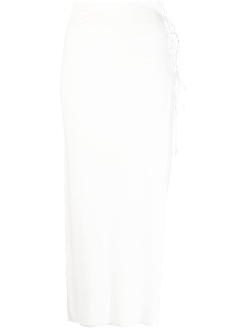 MANURI slit lace-up skirt - White von MANURI