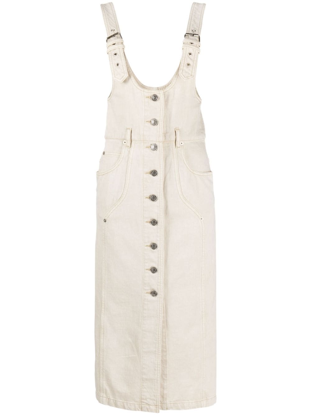 MARANT ÉTOILE Filipine button-fastening midi dress - Grey von MARANT ÉTOILE