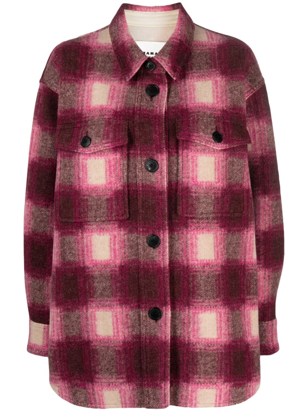 MARANT ÉTOILE Harveli plaid-check coat - Pink von MARANT ÉTOILE