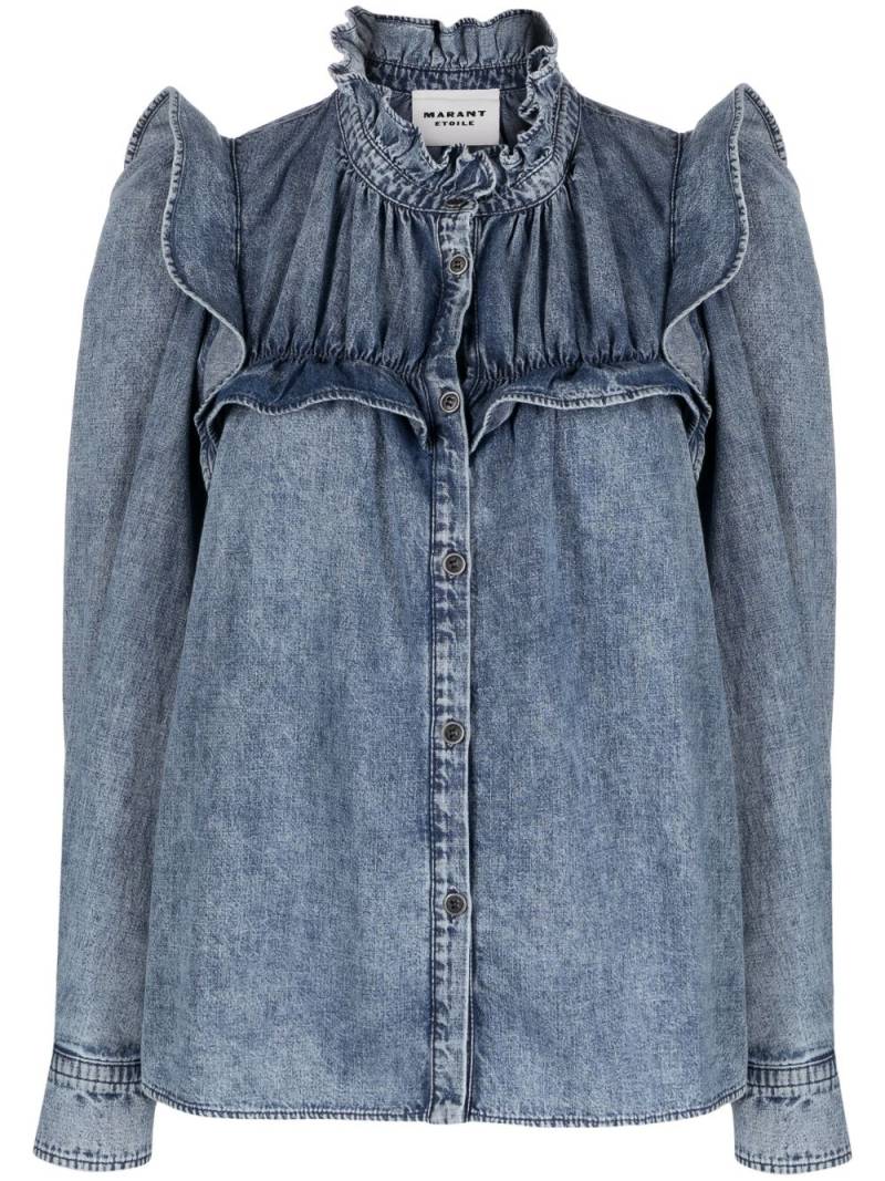 MARANT ÉTOILE Idety ruffled denim shirt - Blue von MARANT ÉTOILE