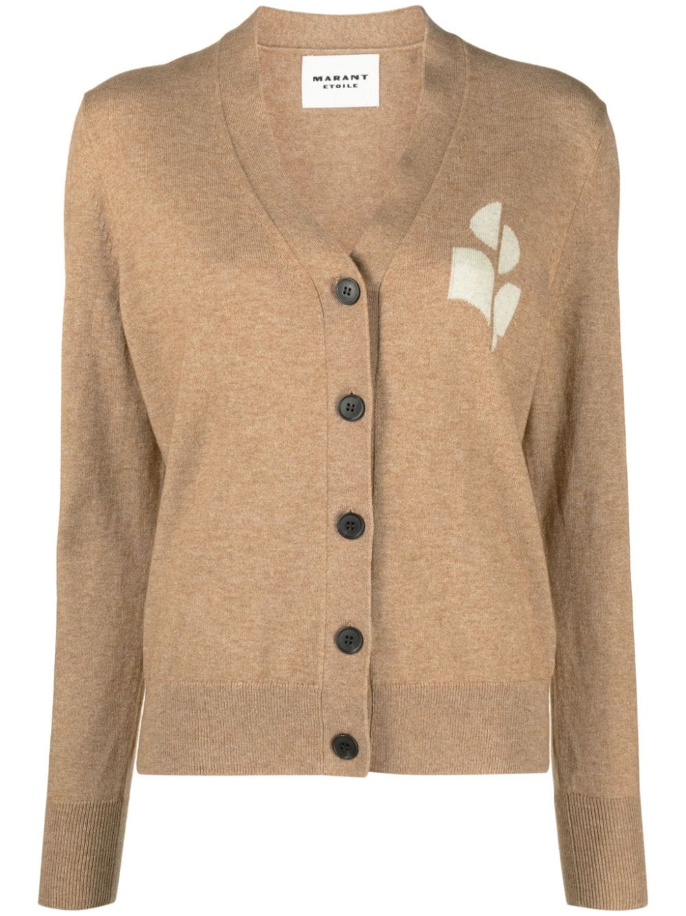 MARANT ÉTOILE Karin intarsia-logo cardigan - Brown von MARANT ÉTOILE