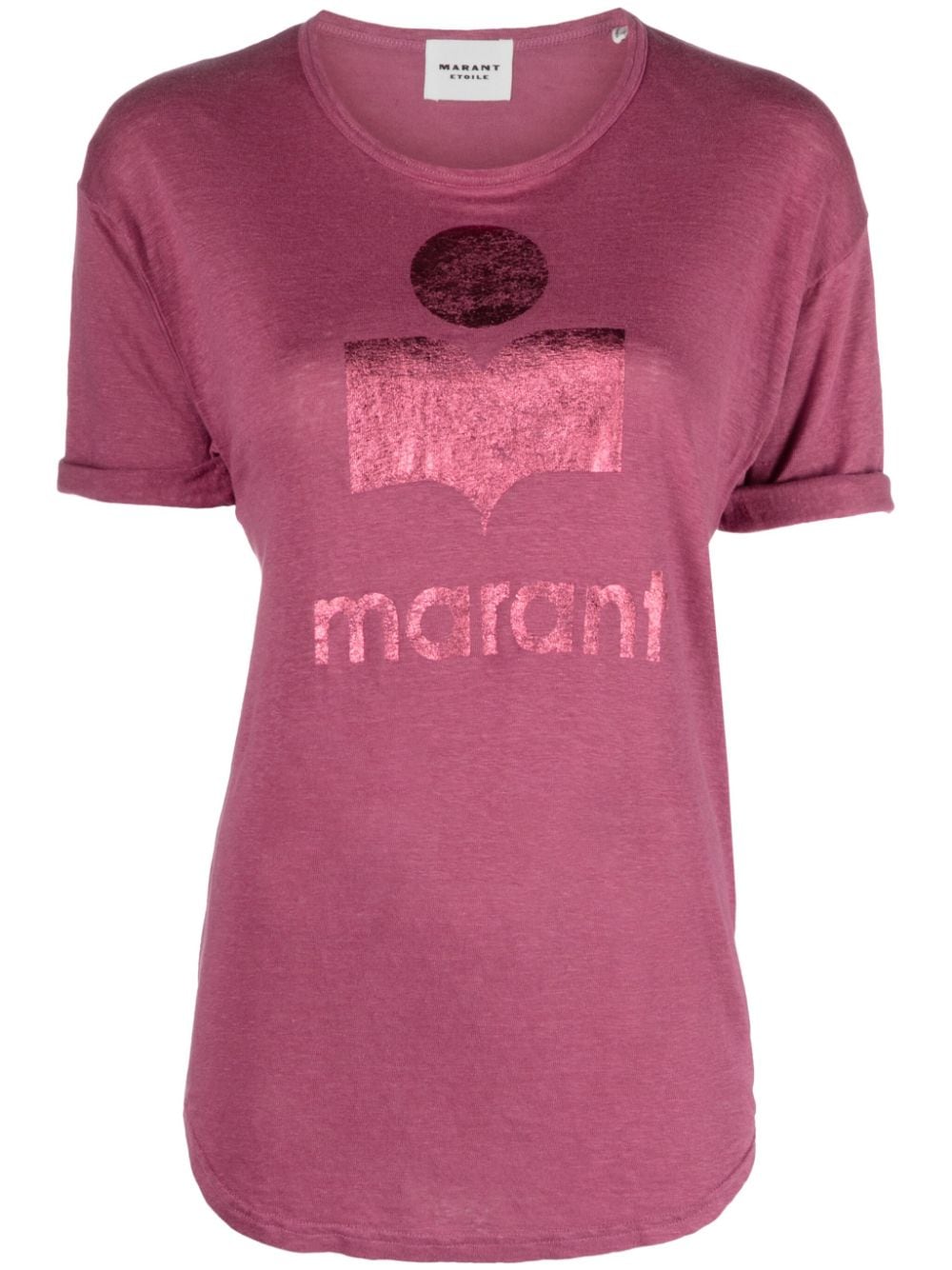 MARANT ÉTOILE Koldi logo-print linen T-shirt - Pink von MARANT ÉTOILE