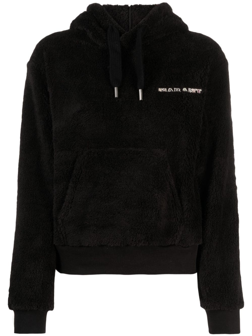 MARANT ÉTOILE Maeva logo-embroidered fleece hoodie - Black von MARANT ÉTOILE