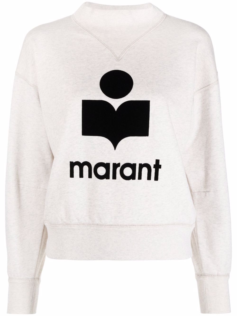 MARANT ÉTOILE Moby flocked-logo sweatshirt - Neutrals von MARANT ÉTOILE