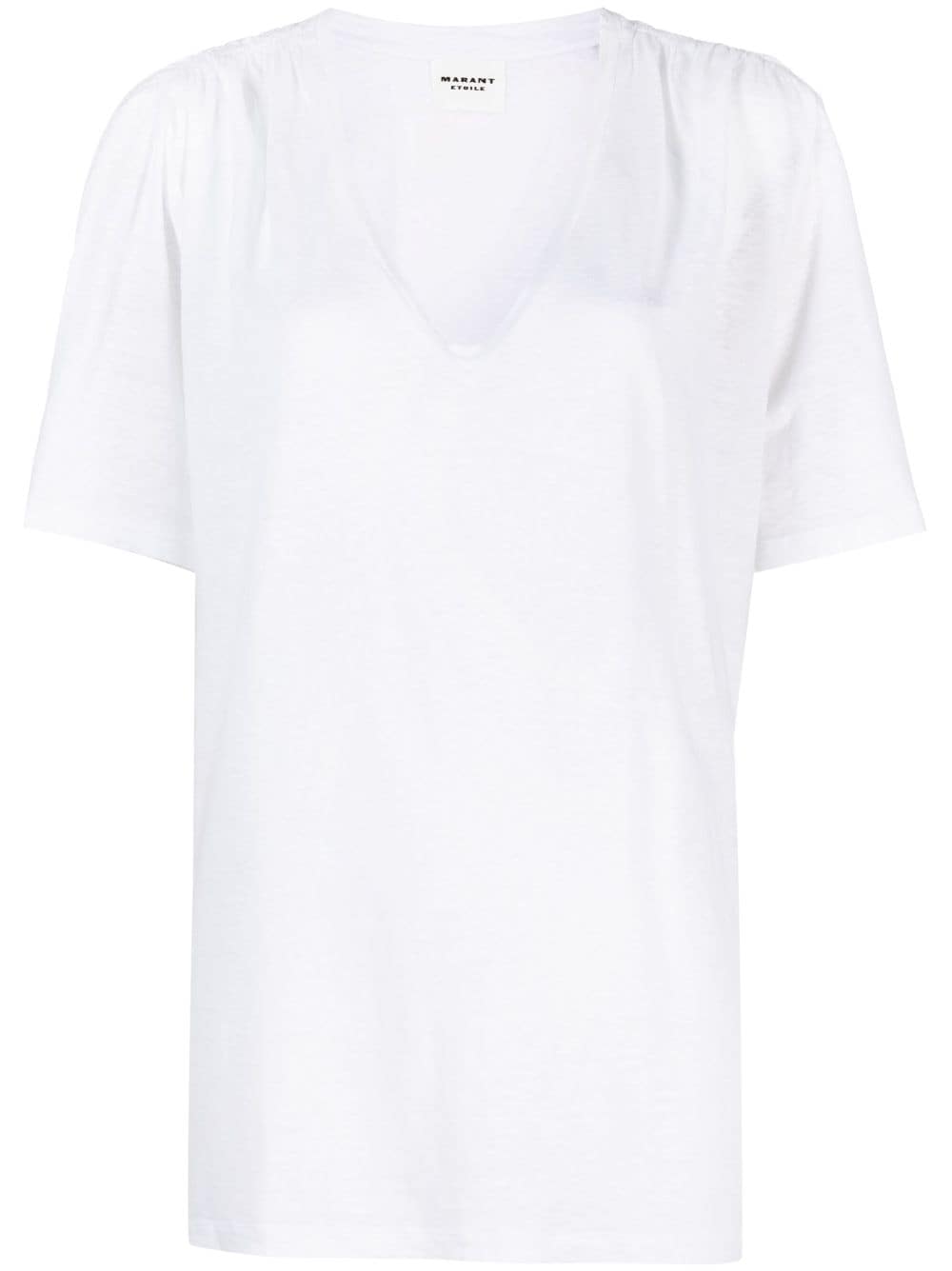 MARANT ÉTOILE V-neck linen T-shirt - White von MARANT ÉTOILE