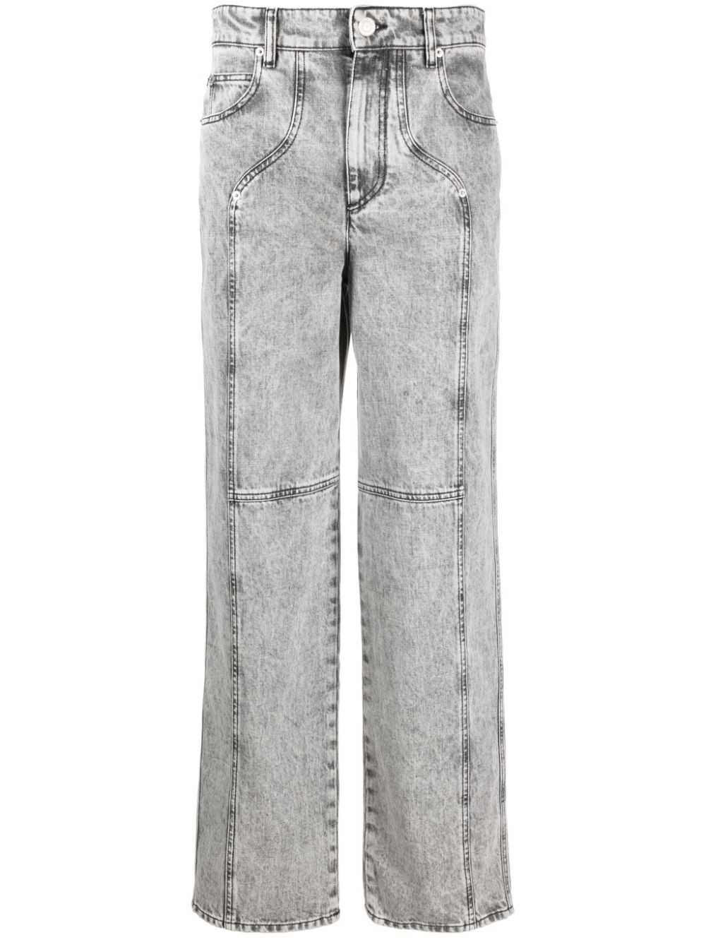 MARANT ÉTOILE Valeria mid-rise straight-leg jeans - Grey von MARANT ÉTOILE