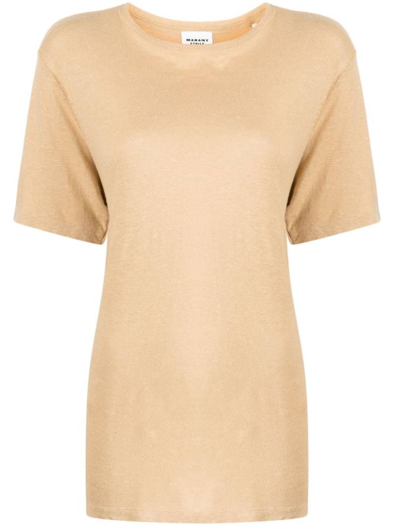MARANT ÉTOILE Zewel linen T-shirt - Brown von MARANT ÉTOILE