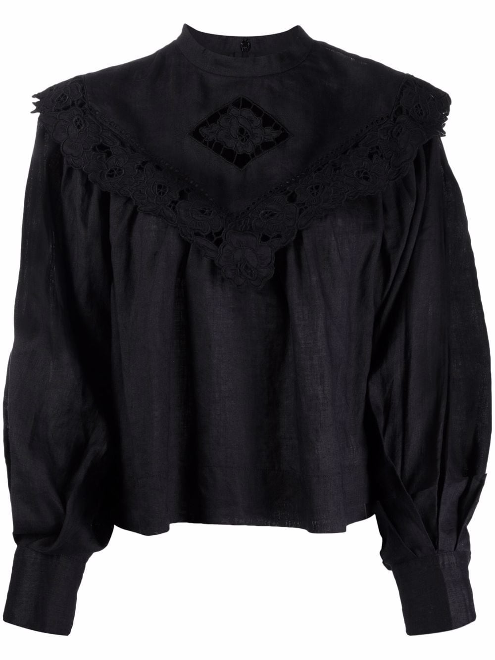 MARANT ÉTOILE cut-out ruffle-trim blouse - Black von MARANT ÉTOILE