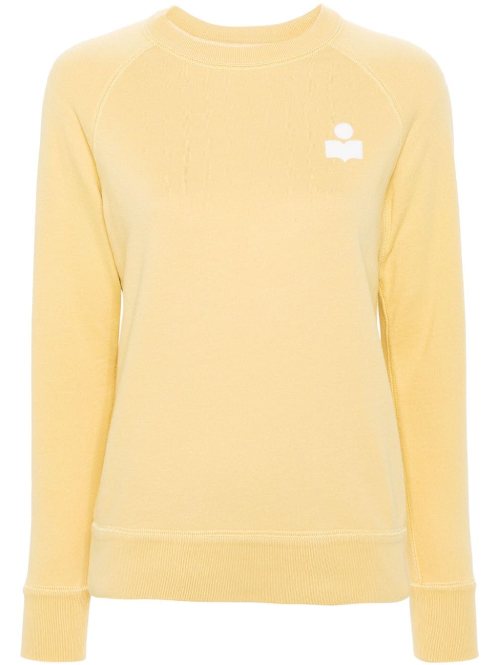MARANT ÉTOILE flocked logo seam-detail sweatshirt - Yellow von MARANT ÉTOILE