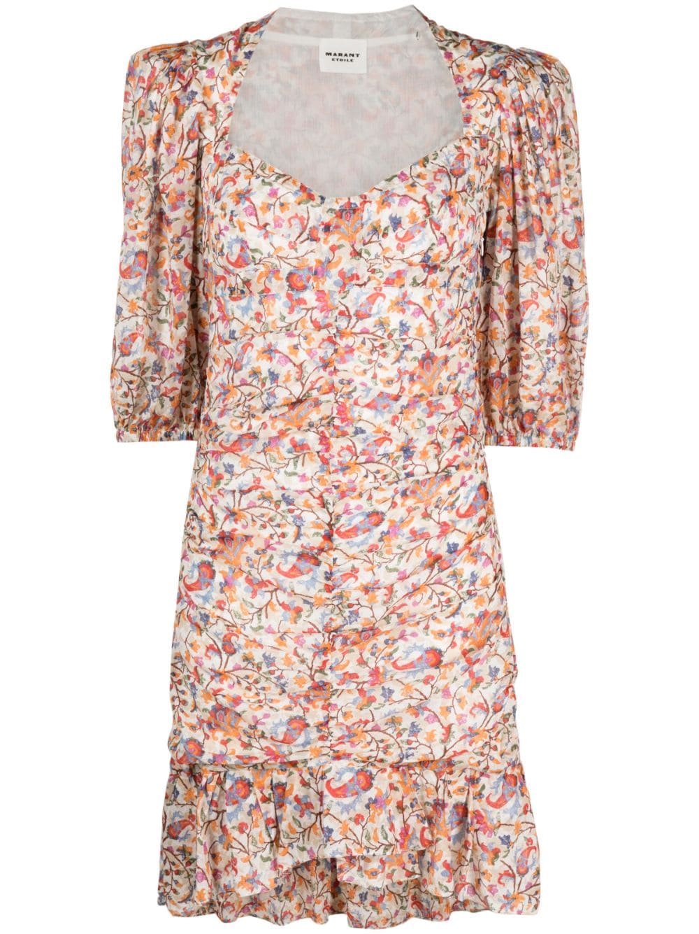 MARANT ÉTOILE floral-print ruffled minidress - Orange von MARANT ÉTOILE