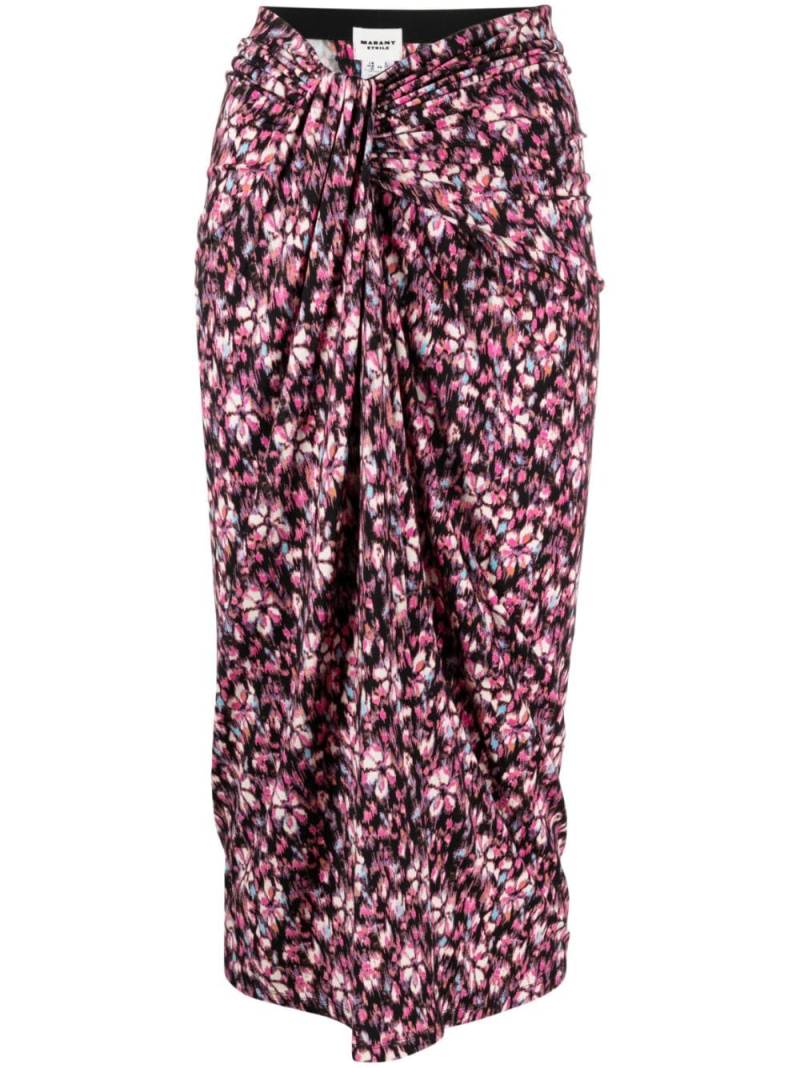 MARANT ÉTOILE floral-print ruched crepe skirt - Pink von MARANT ÉTOILE