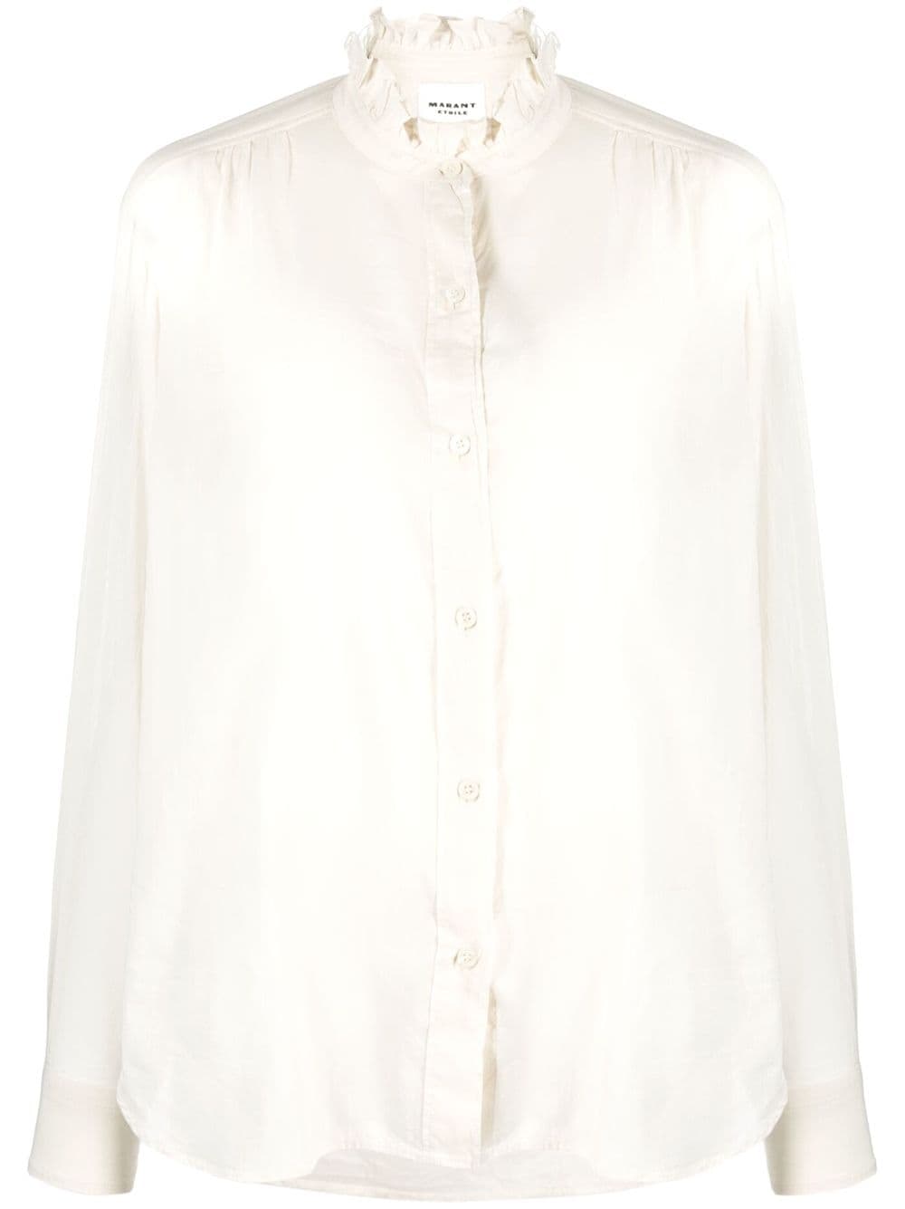 MARANT ÉTOILE frilled-neck organic cotton shirt - Neutrals von MARANT ÉTOILE