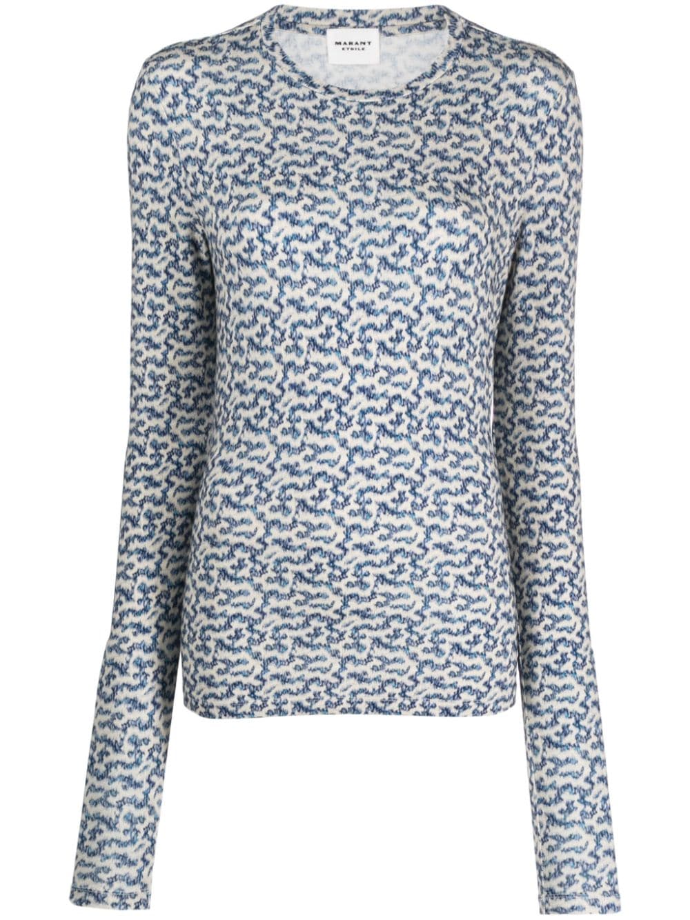 MARANT ÉTOILE graphic-print cut-out T-shirt - Blue von MARANT ÉTOILE