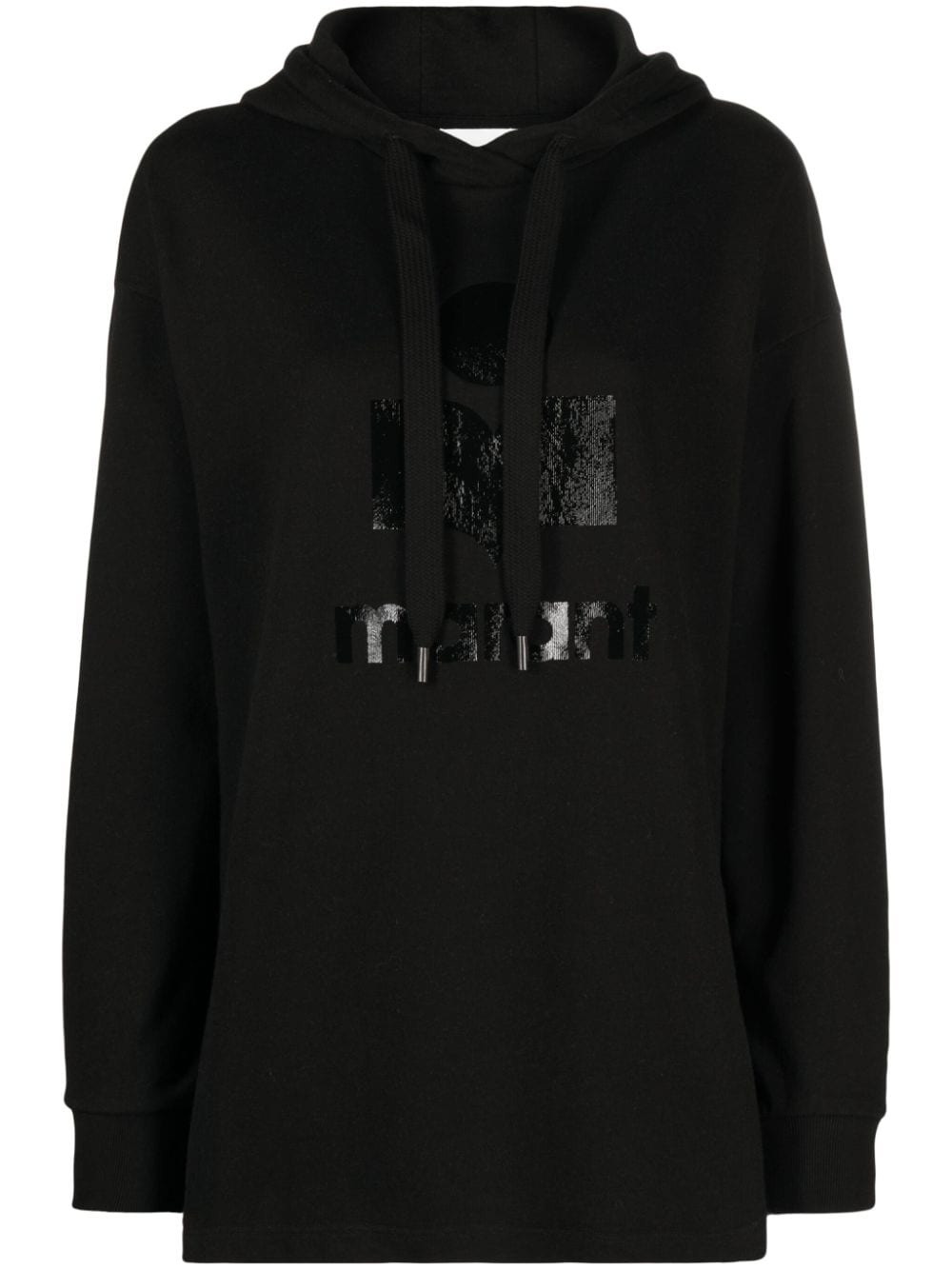 MARANT ÉTOILE logo-print flocked hoodie - Black von MARANT ÉTOILE