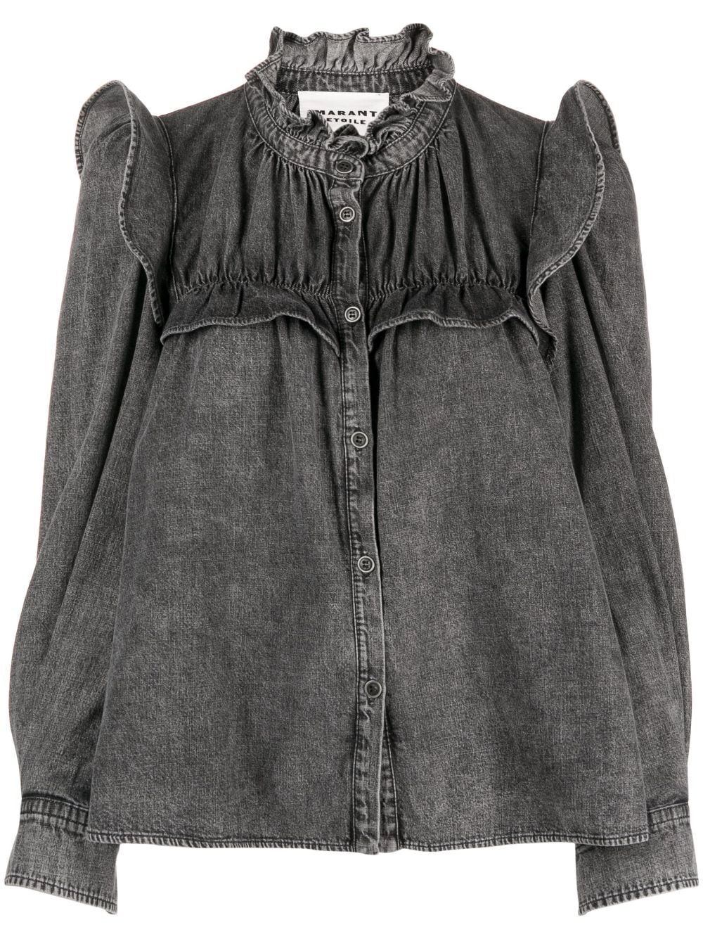 MARANT ÉTOILE ruffled denim shirt - Grey von MARANT ÉTOILE