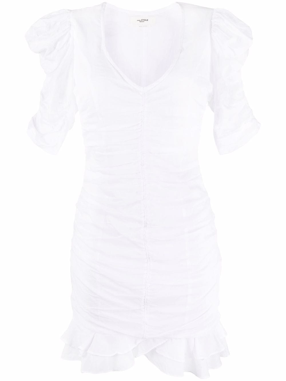 MARANT ÉTOILE short-sleeved ruched dress - White von MARANT ÉTOILE