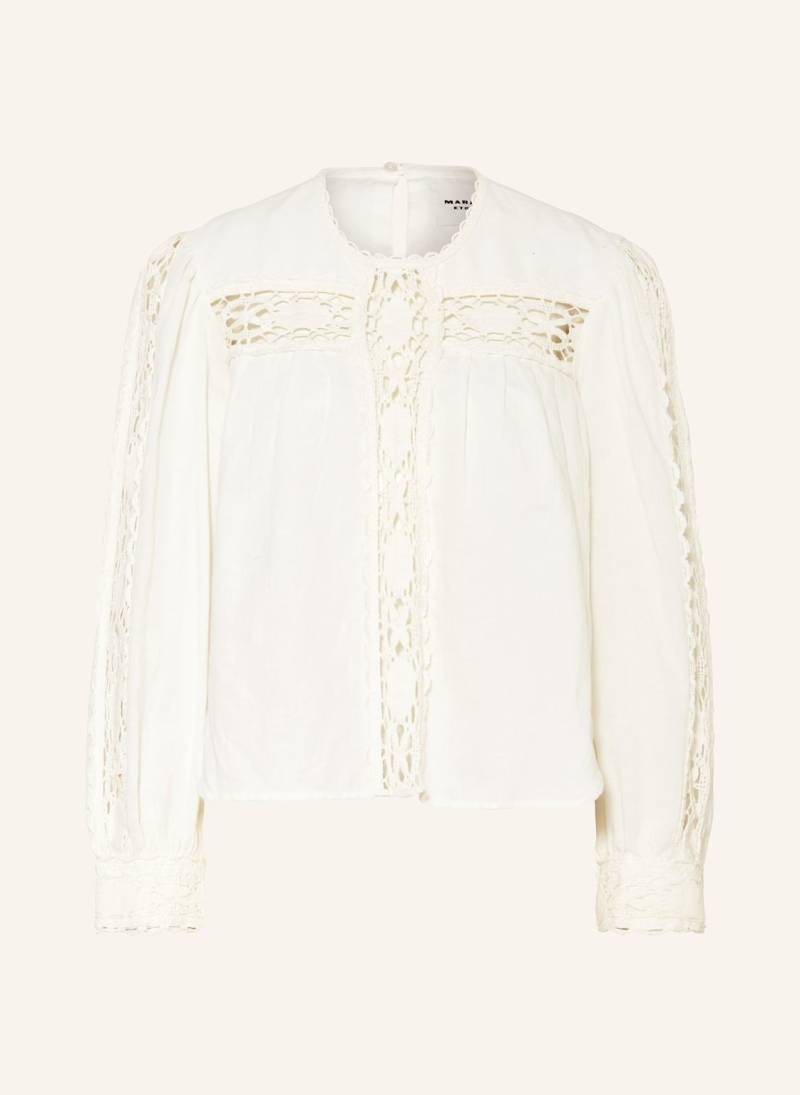 Marant Étoile Blusenshirt Valmira Mit Leinen Und Spitze weiss von MARANT ÉTOILE