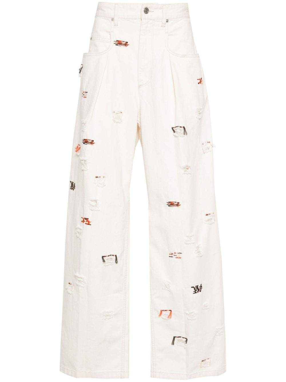 MARANT Juro embroidered-motif jeans - White von MARANT