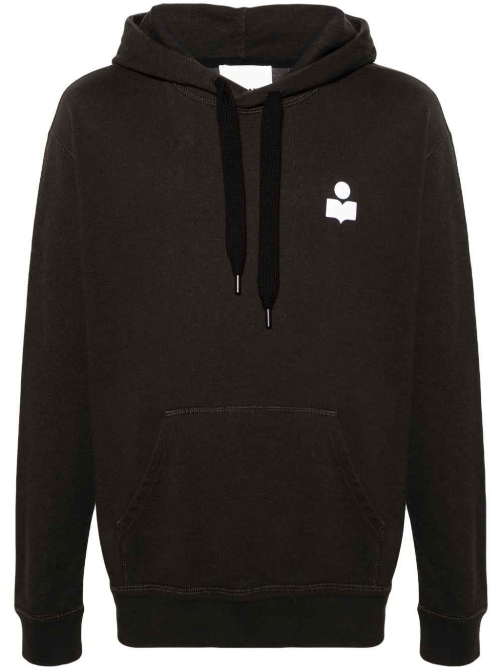 MARANT Matte logo-embroidered hoodie - Black von MARANT