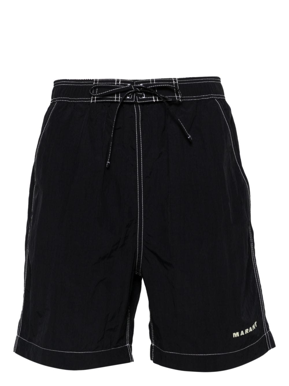 MARANT logo-print contrast-stitching swim shorts - Black von MARANT