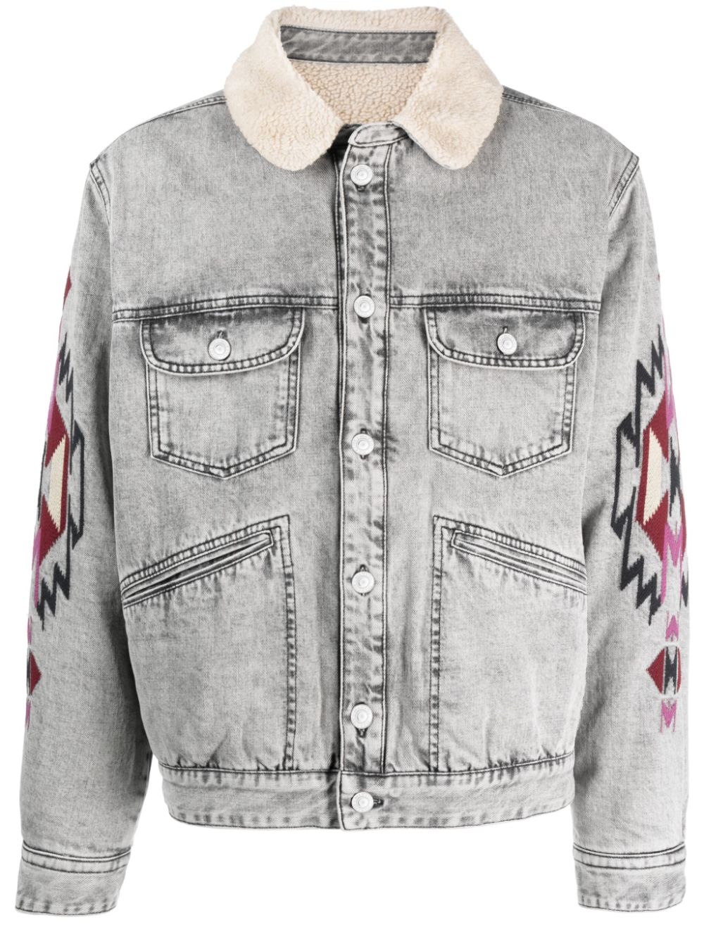 MARANT motif-embroidered denim jacket - Grey von MARANT