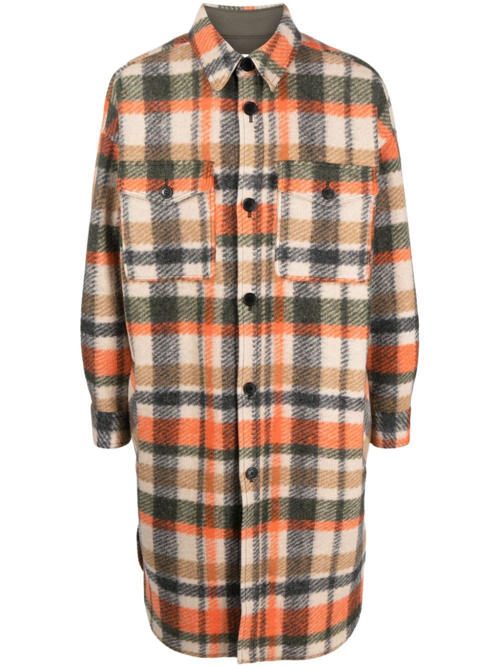 MARANT plaid-check long coat - Neutrals von MARANT