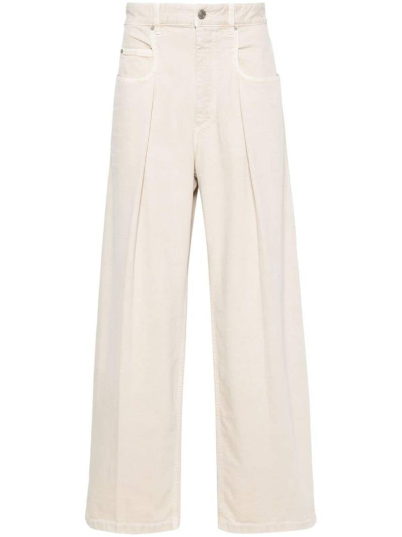 MARANT pleated wide-leg cotton trousers - Neutrals von MARANT