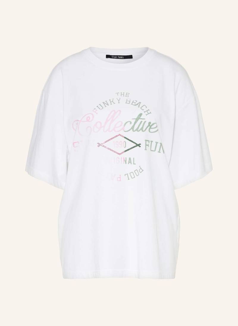 Marc Aurel Oversized-Shirt Mit Schmucksteinen weiss von MARC AUREL