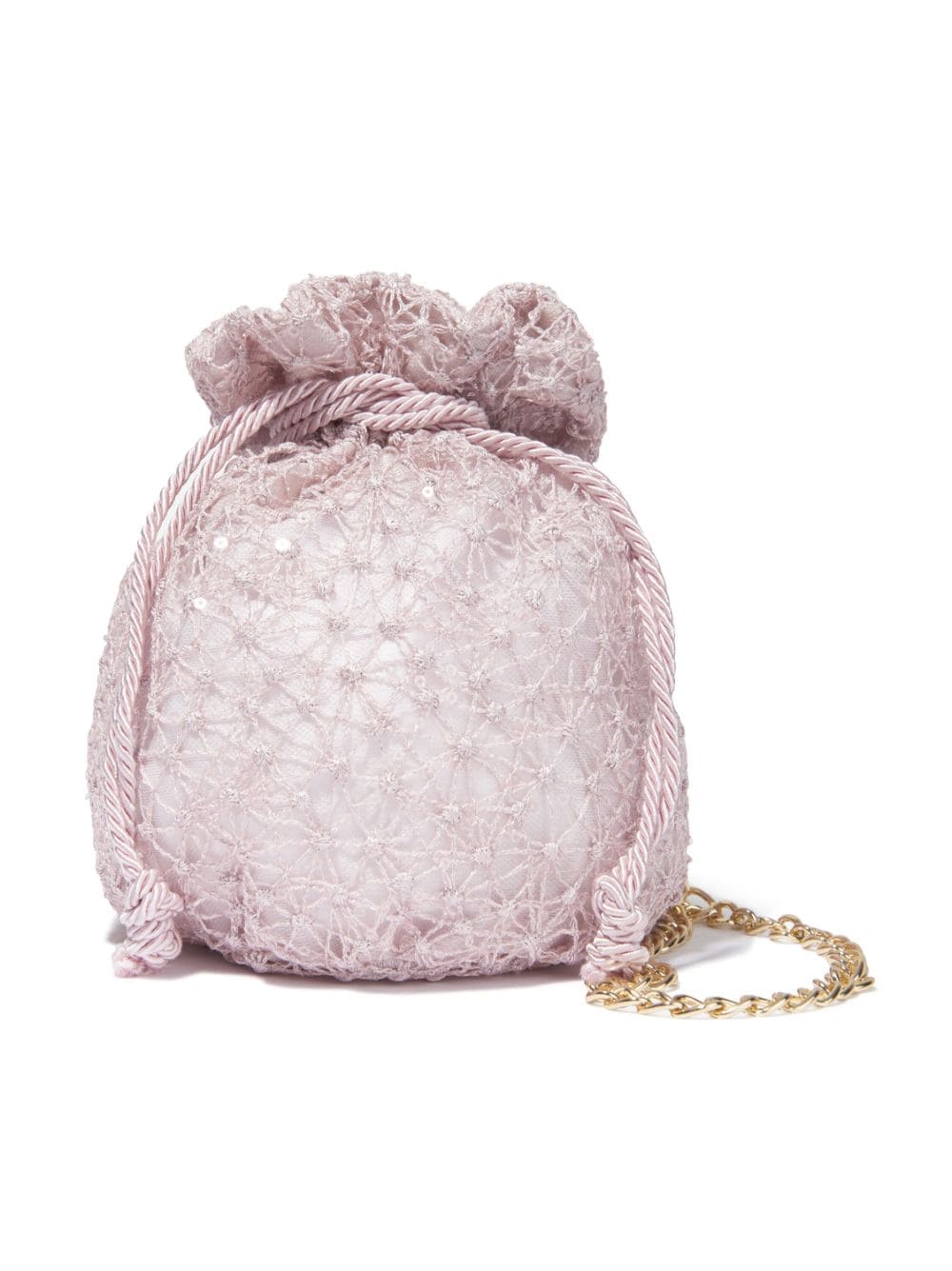 MARCHESA KIDS COUTURE embroidered satin bucket bag - Pink von MARCHESA KIDS COUTURE