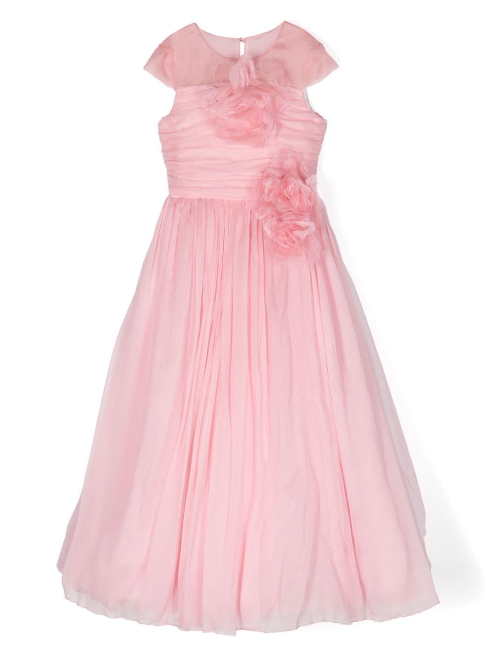 MARCHESA KIDS COUTURE floral-appliqué ruched gown - Pink von MARCHESA KIDS COUTURE