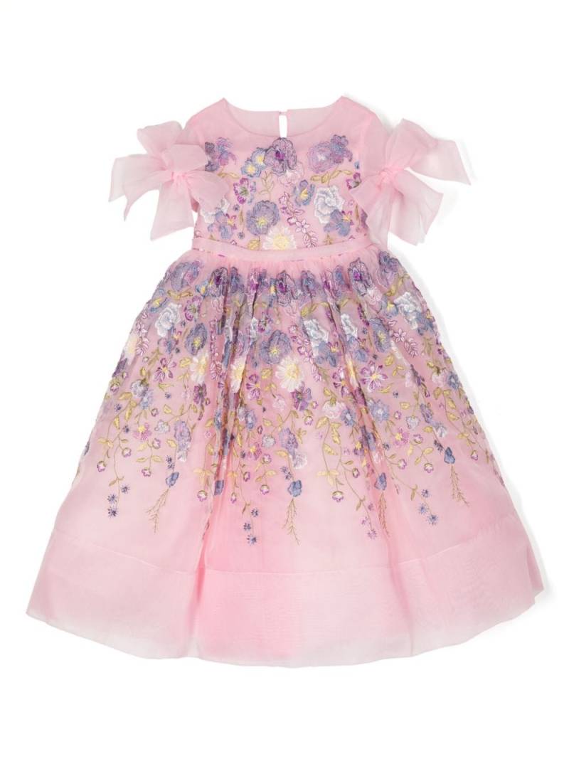 MARCHESA KIDS COUTURE floral-embroidered flared dress - Pink von MARCHESA KIDS COUTURE