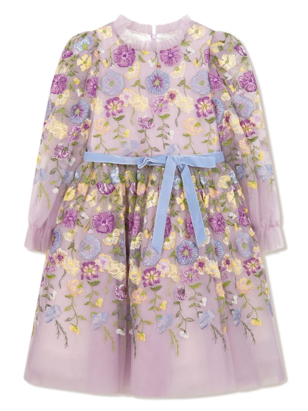 MARCHESA KIDS COUTURE floral-embroidered tulle dress - Purple von MARCHESA KIDS COUTURE