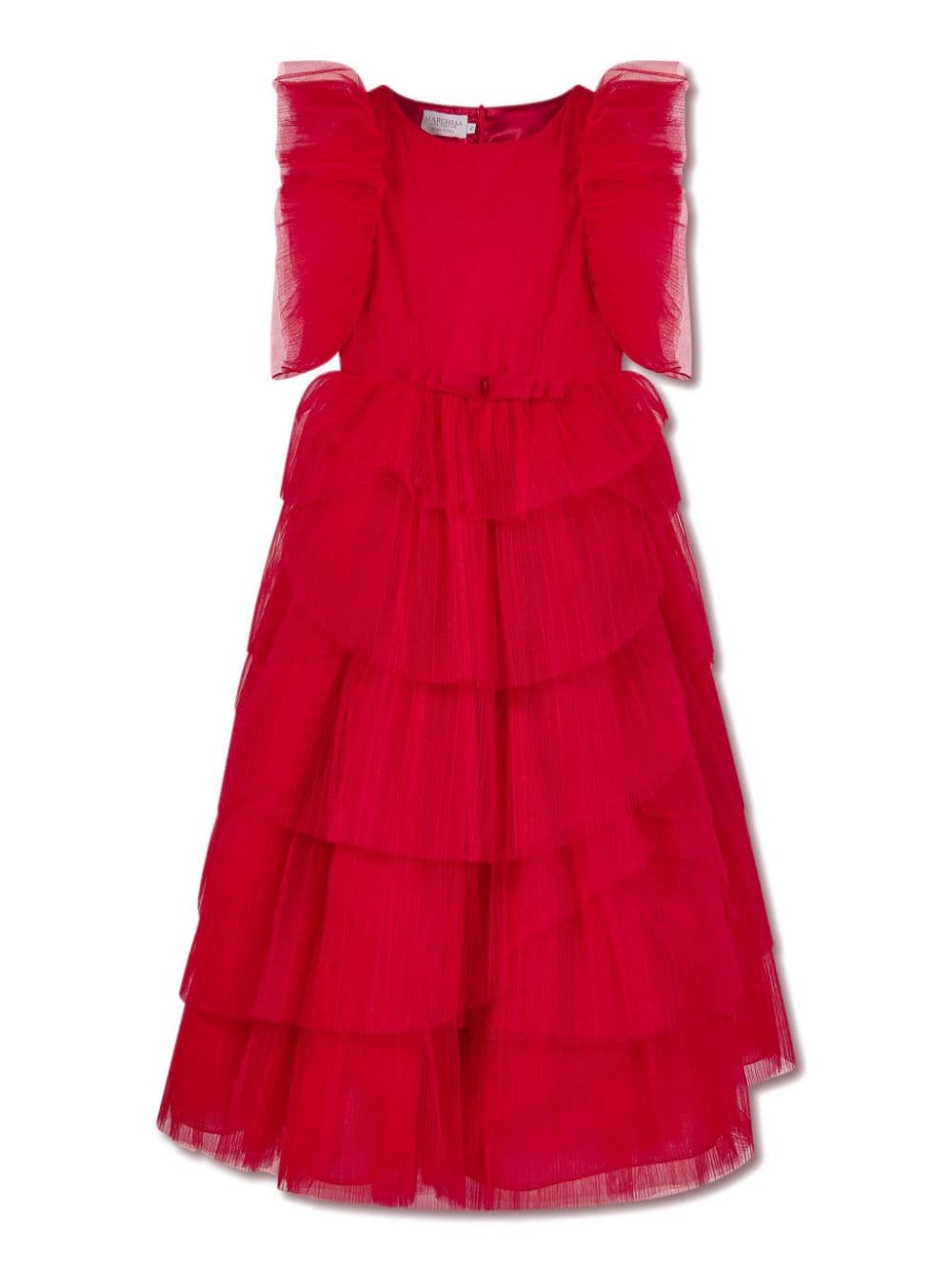 MARCHESA KIDS COUTURE ruffle-detailing zip-up dress - Red von MARCHESA KIDS COUTURE