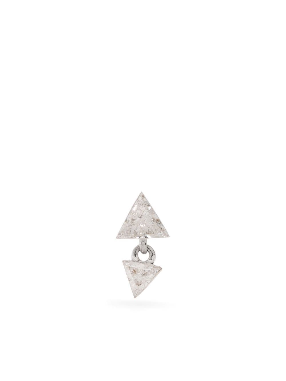 MARIA TASH 18kt white gold Triangle diamond drop earring - Silver von MARIA TASH
