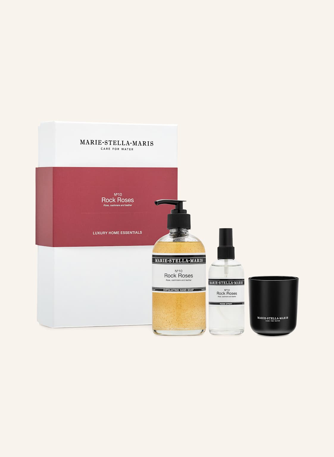 Marie-Stella-Maris 3-Tlg. Set n0.10 Rock Roses: Peeling-Handseife, Raumspray Und Duftkerze transparent Marie-Stella-Maris 3-Tlg. Set n0.10 Rock Roses: Peeling-Handseife, Raumspray Und Duftkerze transparent von MARIE-STELLA-MARIS