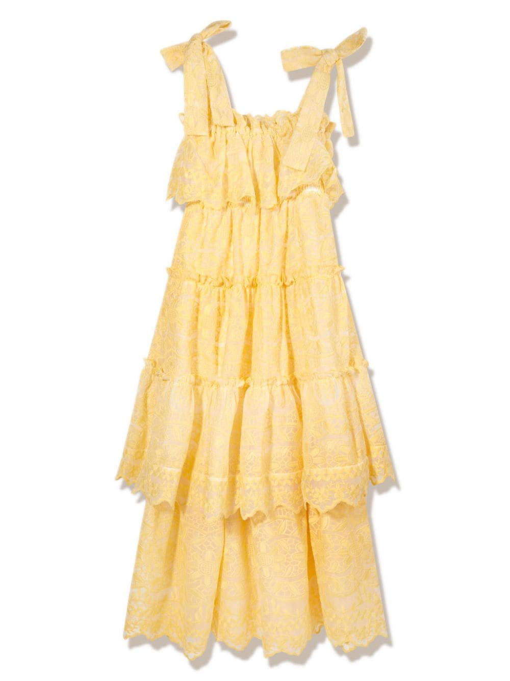 MARLO floral-embroidered bow-detail dress - Yellow von MARLO