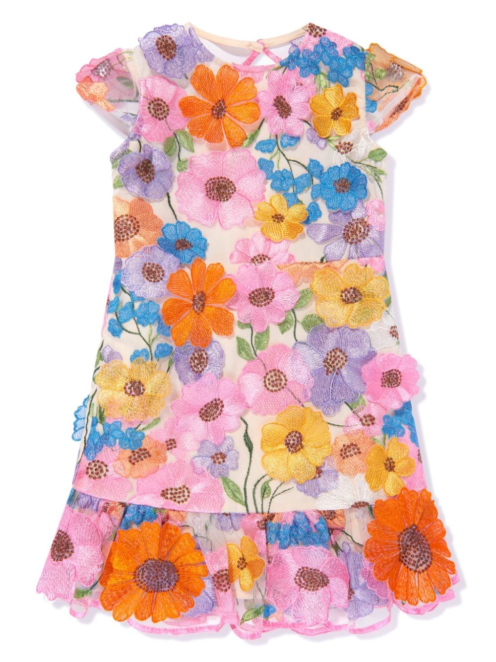 MARLO floral-embroidery organza midi dress - Pink von MARLO