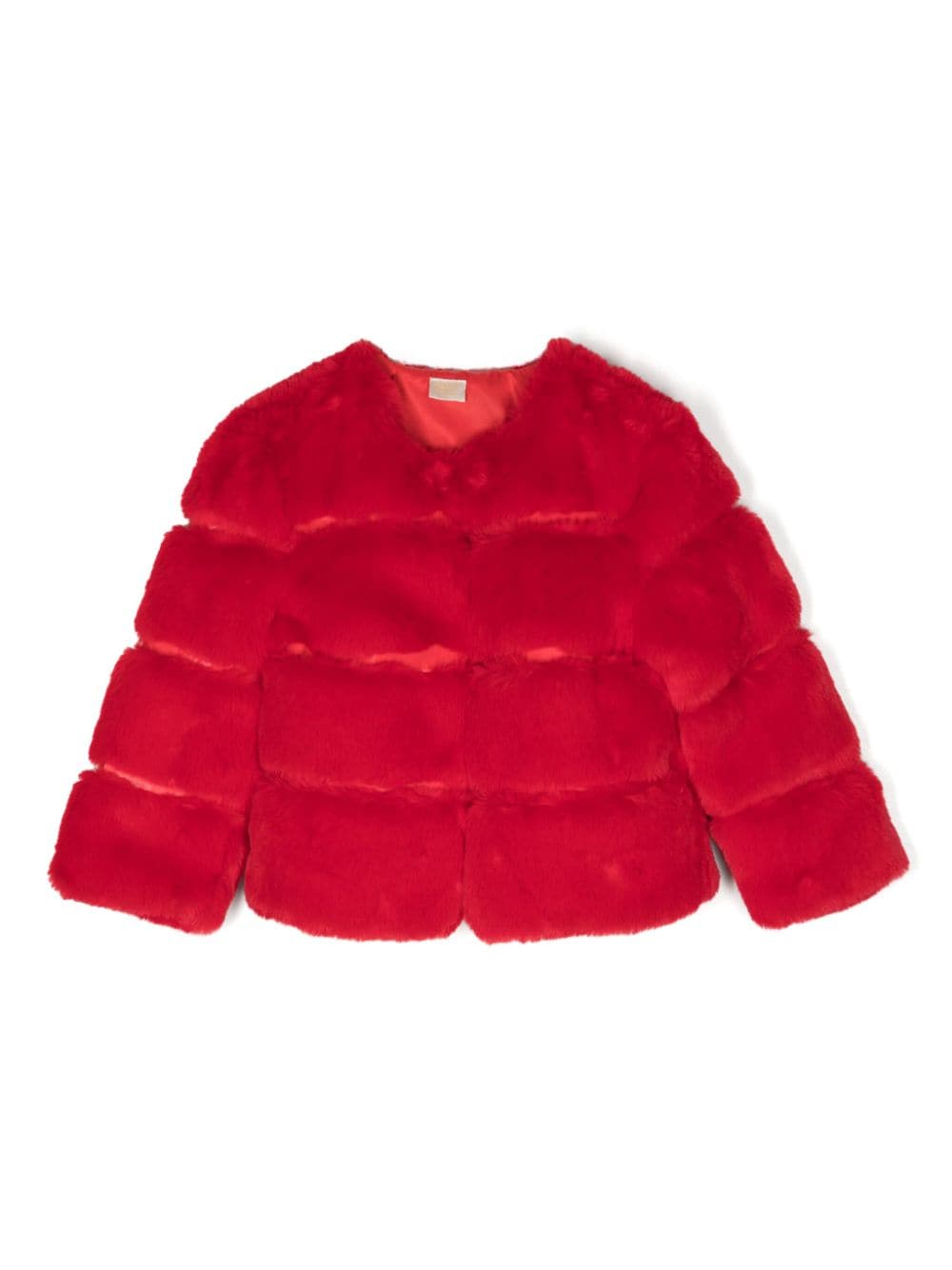 MARLO round-neck faux-fur jacket - Red von MARLO