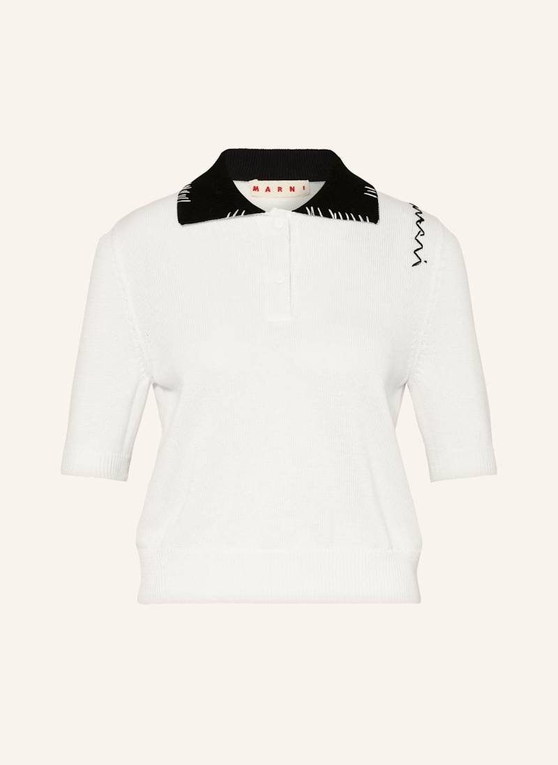 Marni Strick-Poloshirt weiss von MARNI