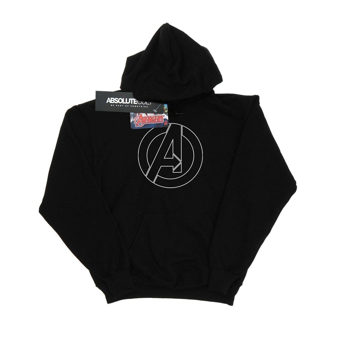 Avenegers Assemble A Logo Outline Kapuzenpullover Herren Schwarz S von MARVEL