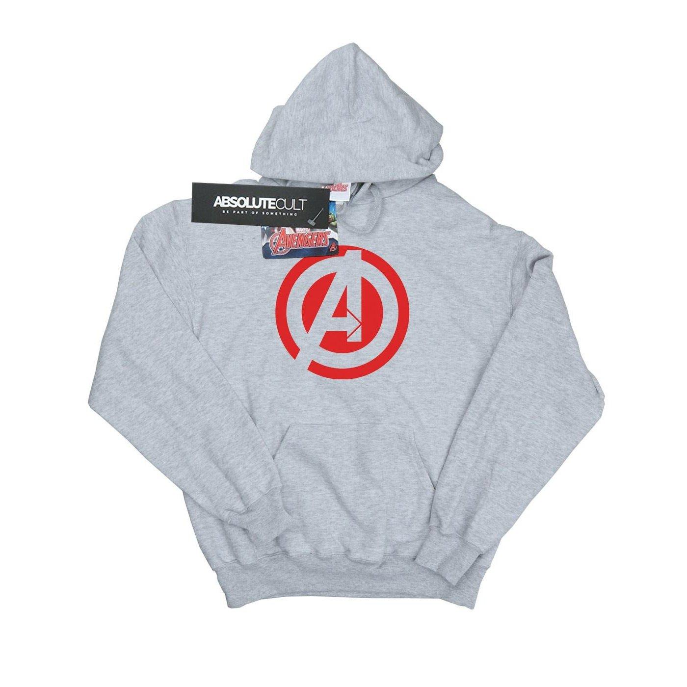 Avenegers Assemble Solid A Logo Kapuzenpullover Damen Grau XL von MARVEL