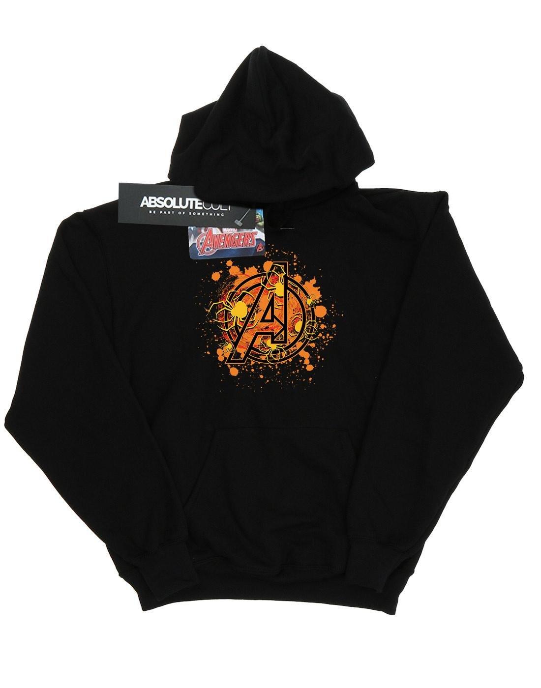 Avengers Assemble Halloween Spider Logo Kapuzenpullover Mädchen Schwarz 152-158 von MARVEL